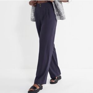 Urban Outfitters Navy Wide Leg Trouser Pant B2